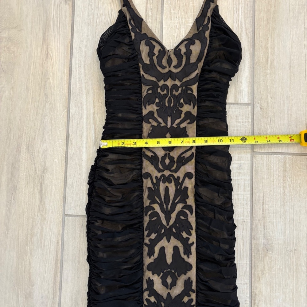 Bebe black mini dress with ruched detailing, Size Small, party, cocktail, Y2K - Picture 6 of 8